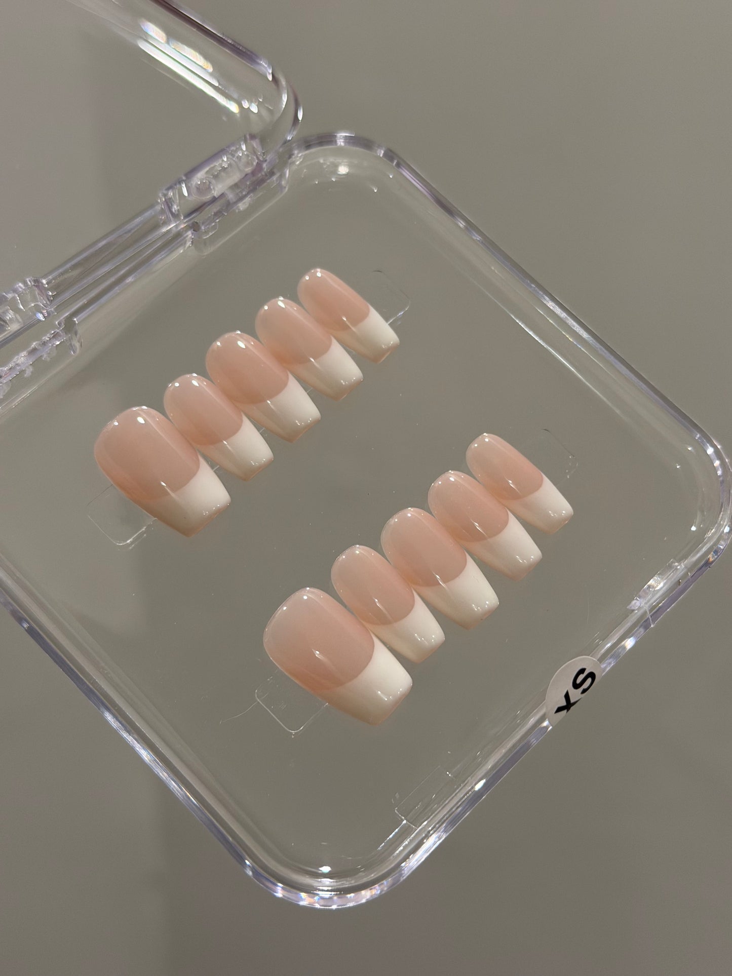 N414 Realistic Coffin French Nails