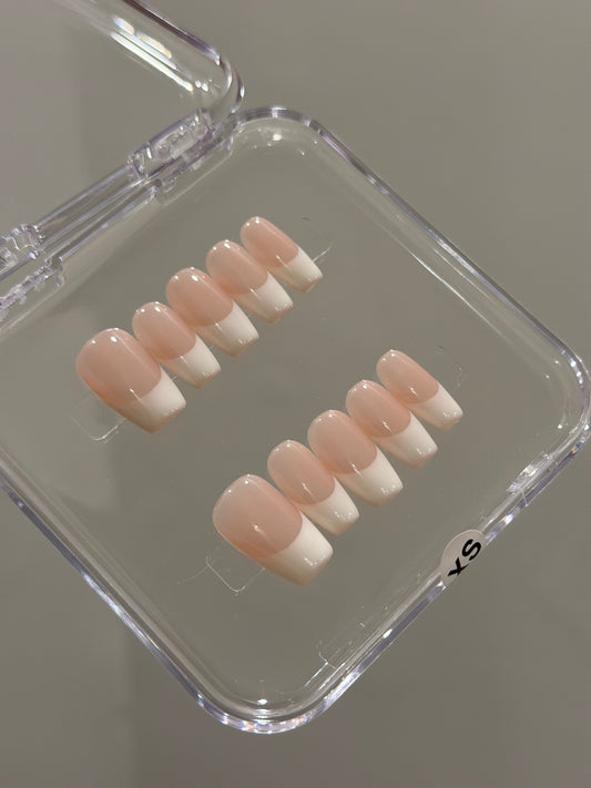 N414 Realistic Coffin French Nails