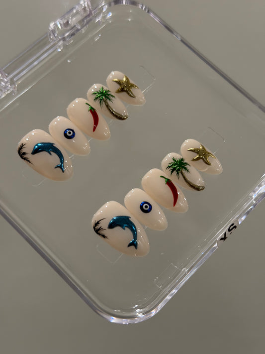 N393 Beach Life Nails