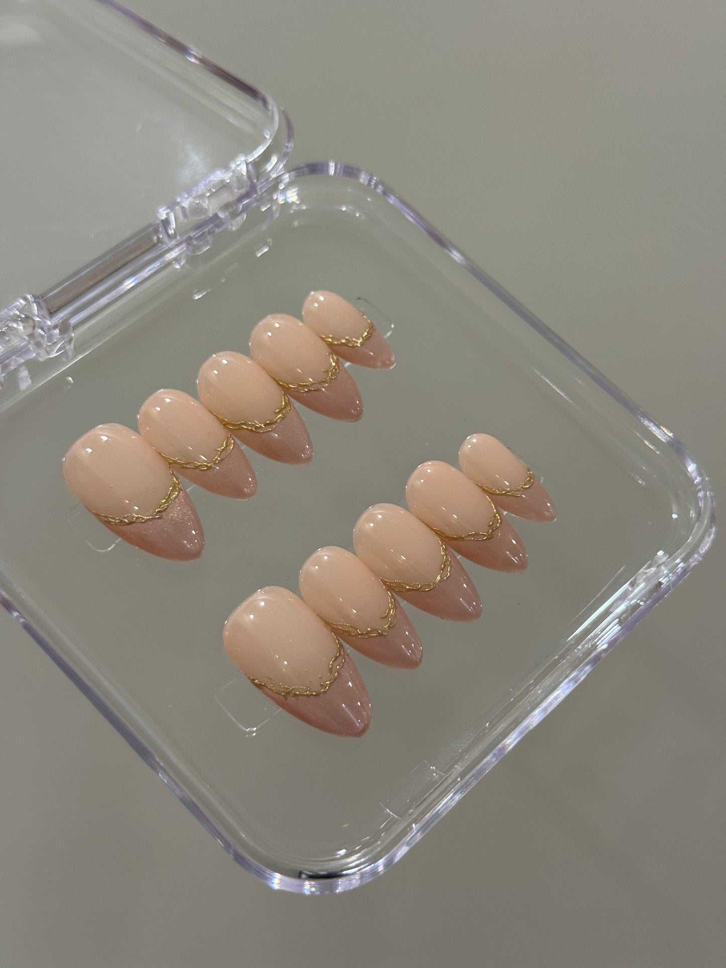 N299 Pink Glitz French Nails