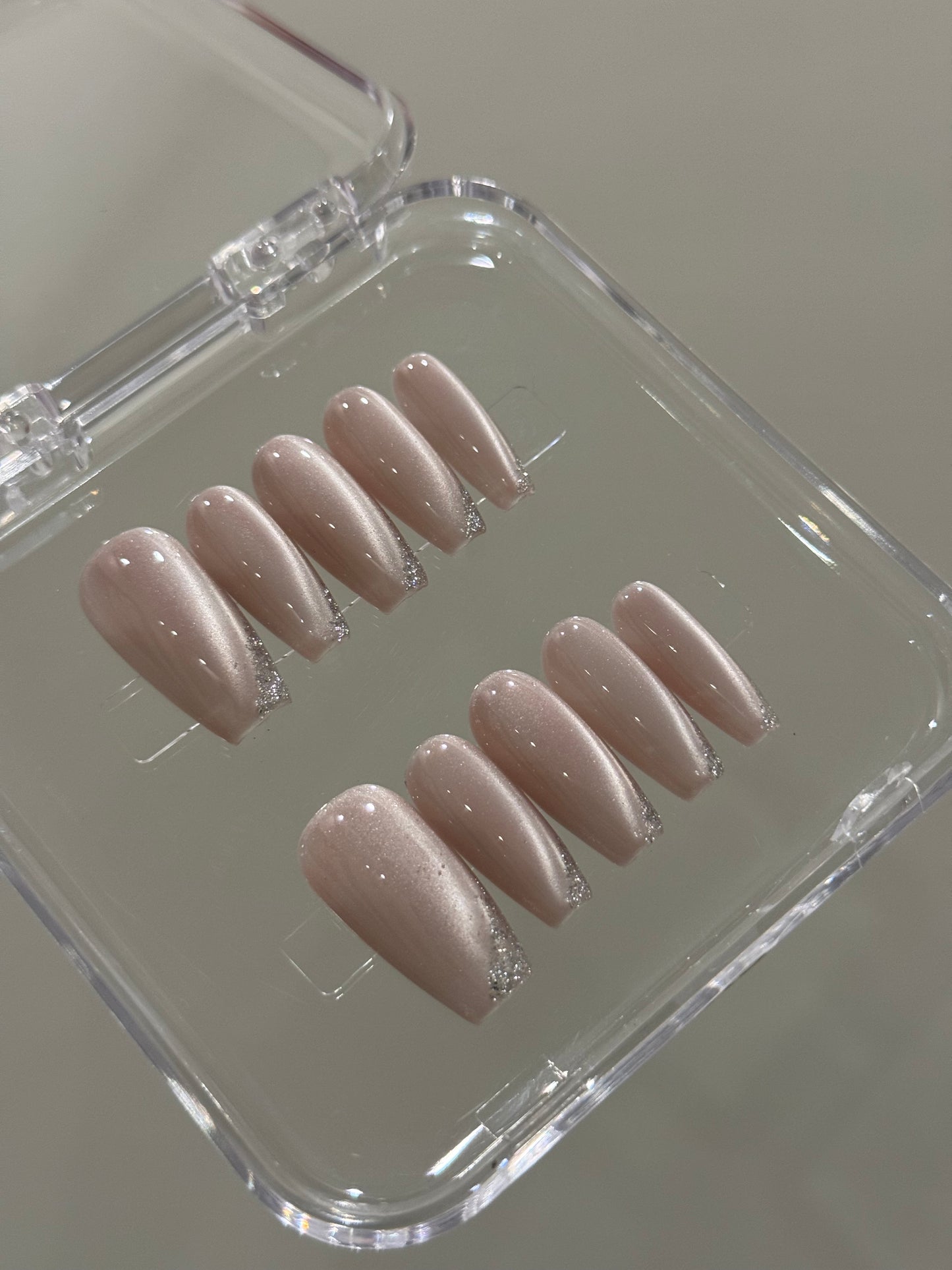 N343 Nude Long Nails