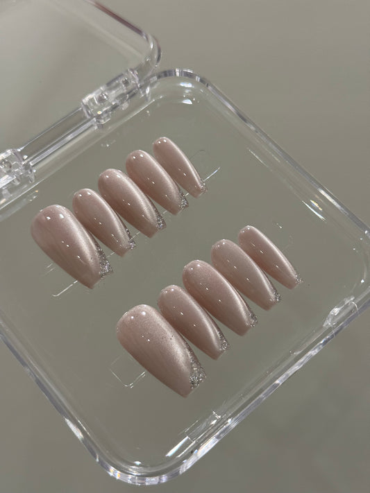 N343 Nude Long Nails