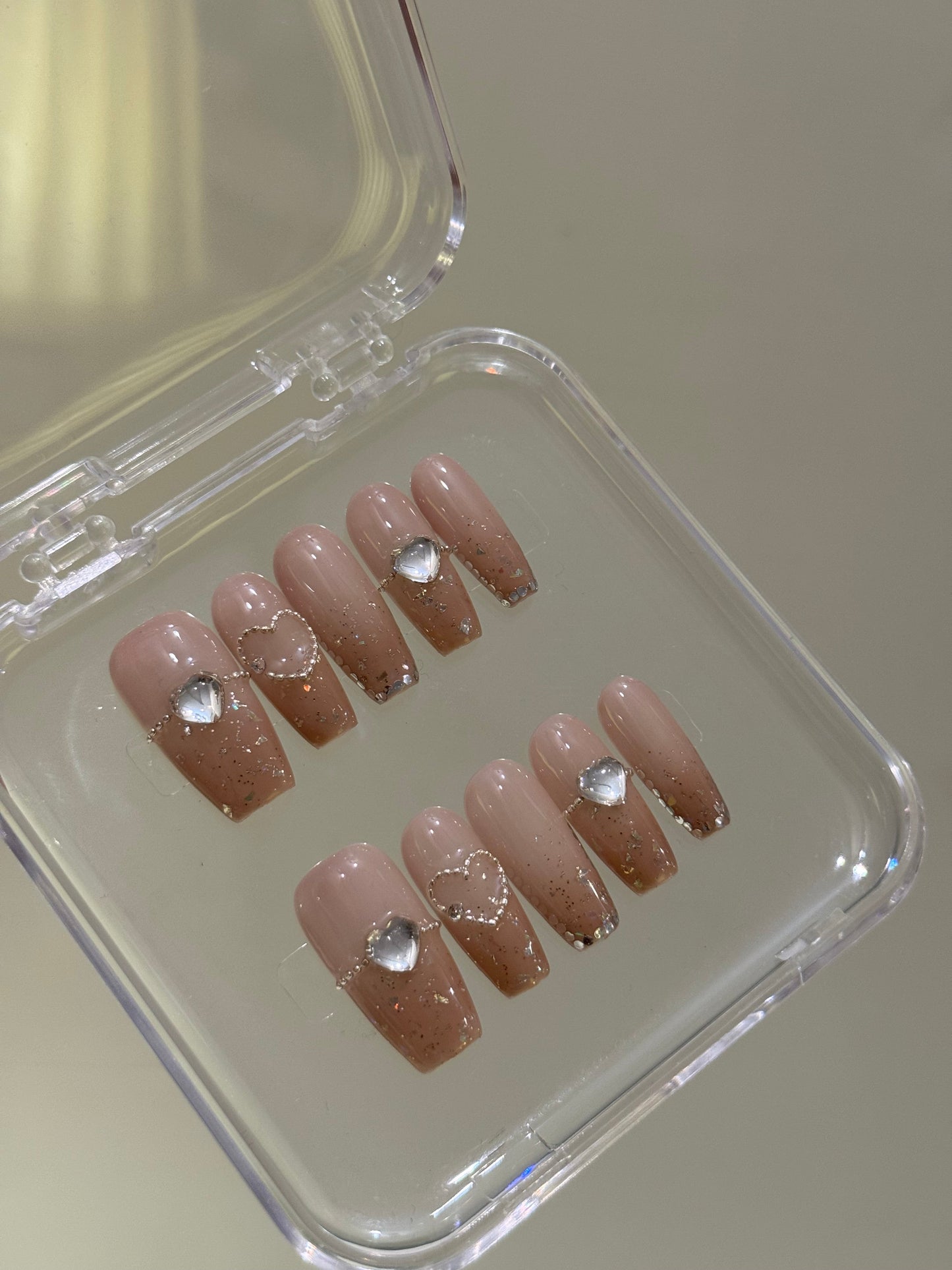 N74 Square Nude Nails Set