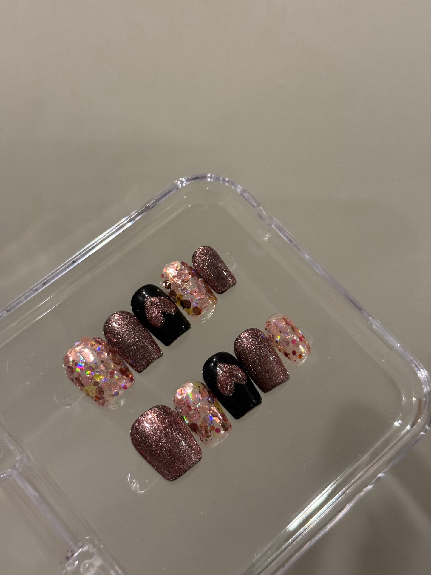 N41 Midnight Pink Nails Set