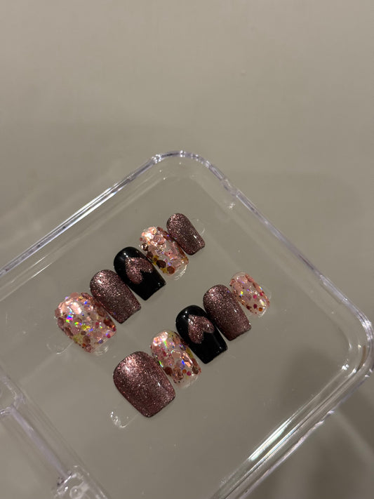 N41 Midnight Pink Nails Set