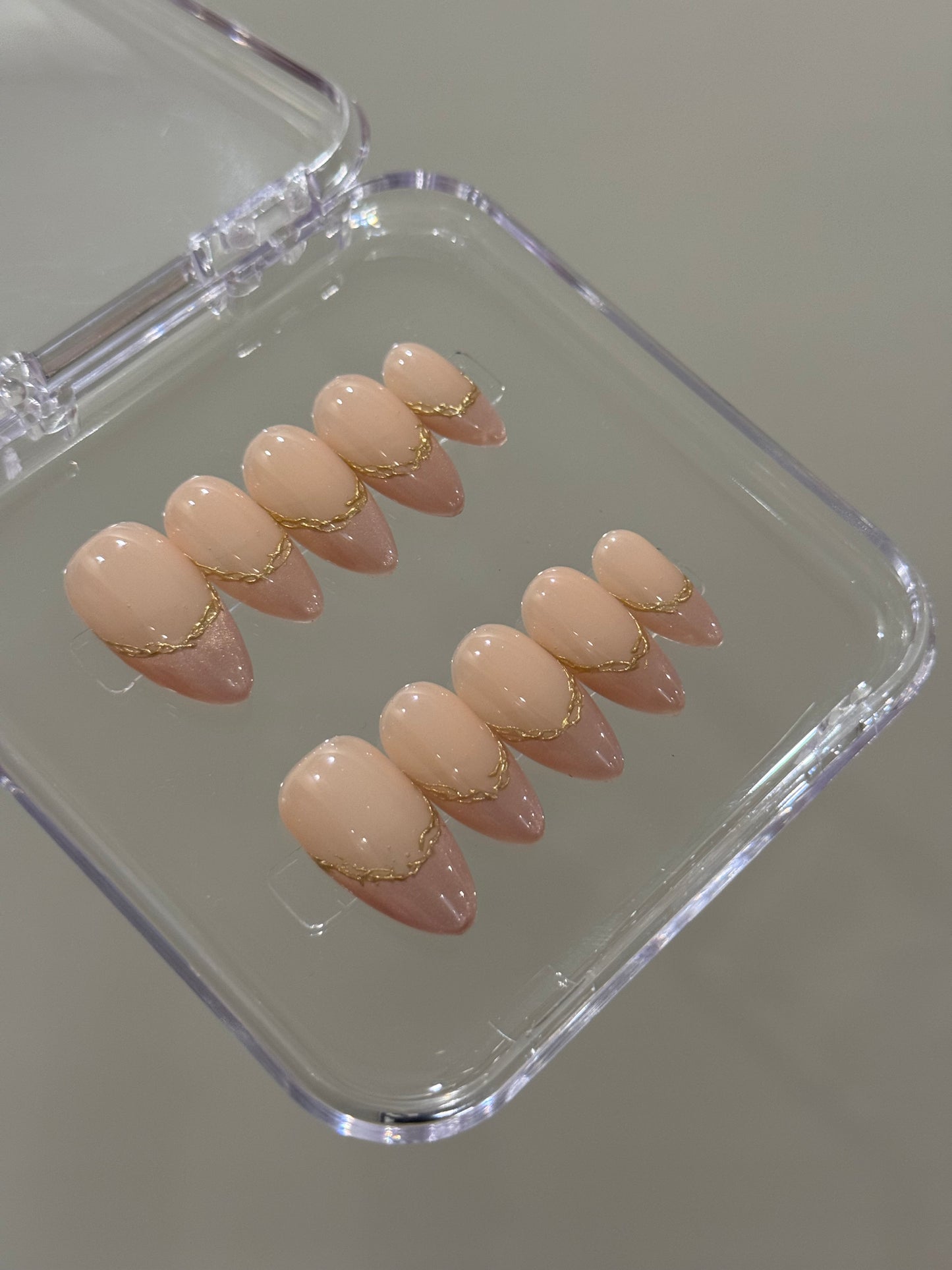 N299 Pink Glitz French Nails