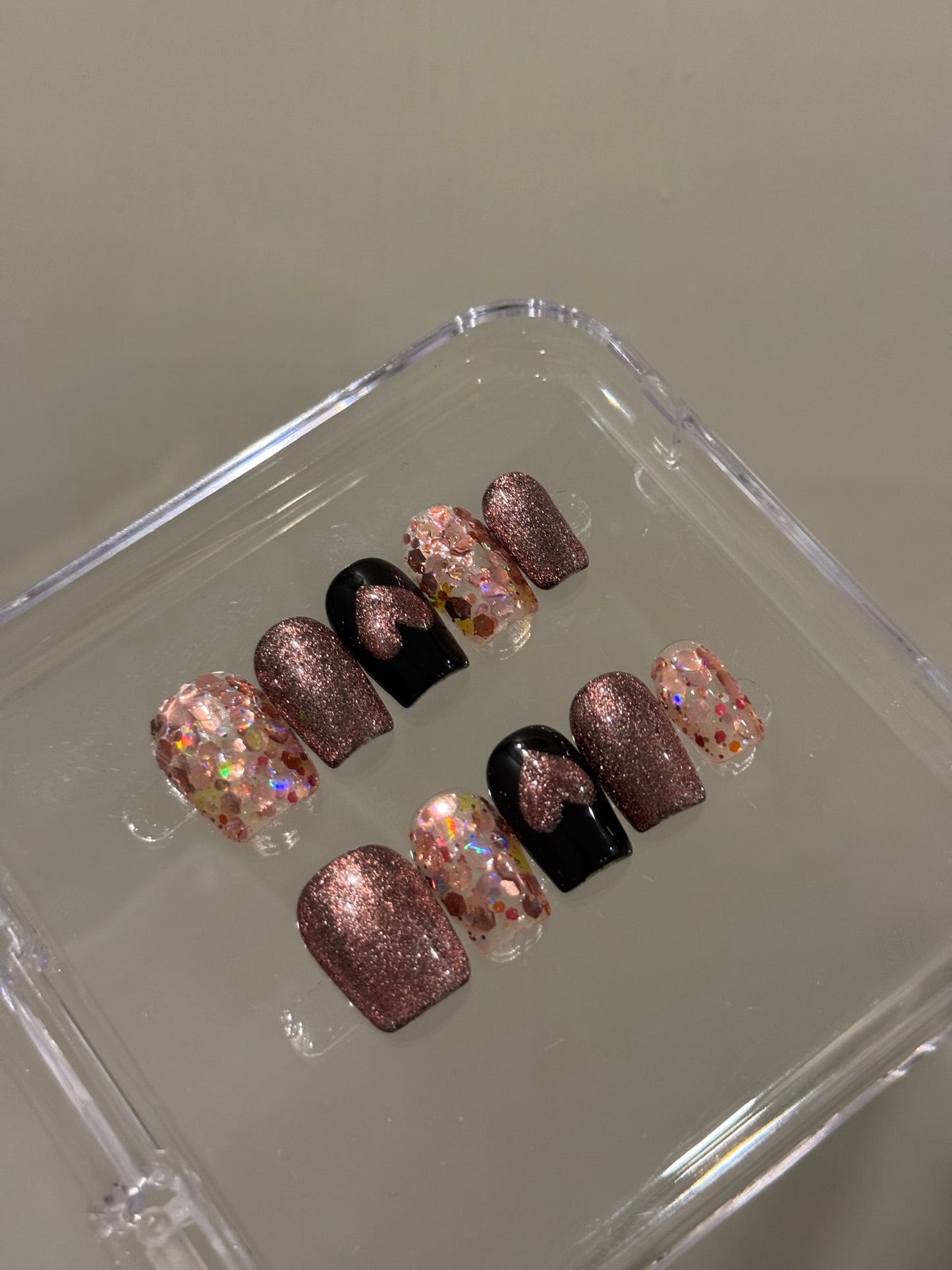 N41 Midnight Pink Nails Set