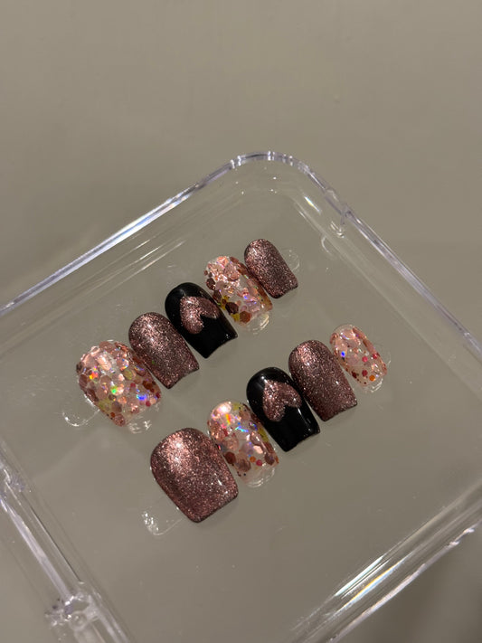 N41 Midnight Pink Nails Set