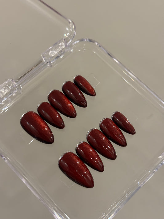 Red Cateye Nails