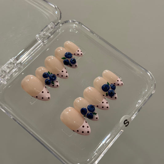 N231 Blueberries Polka Nails