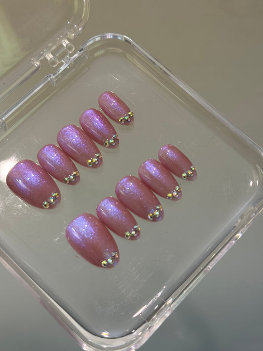 N61 Chrome Purple Nails Set