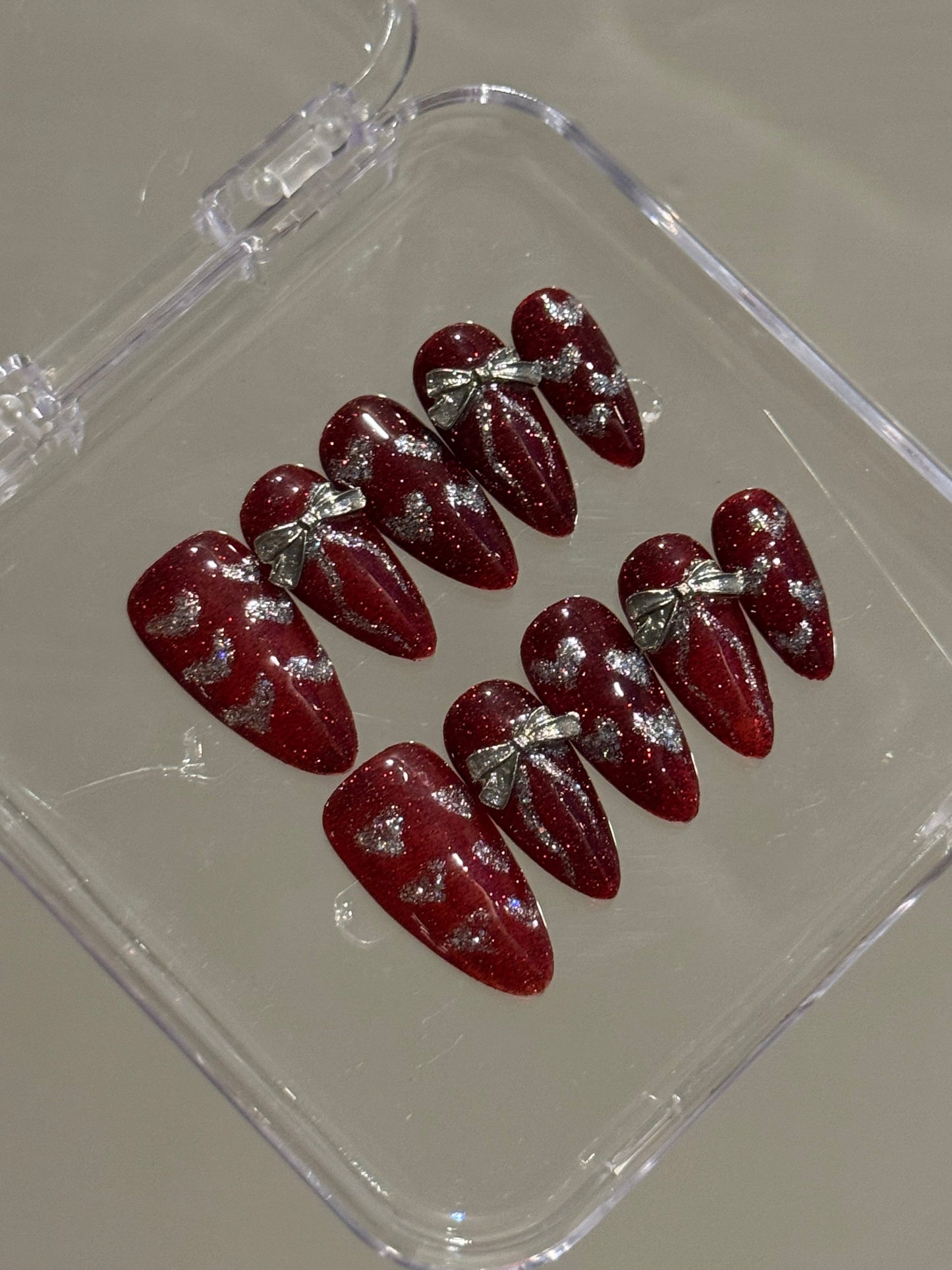 N15 Berry Stilletoe Nails Set