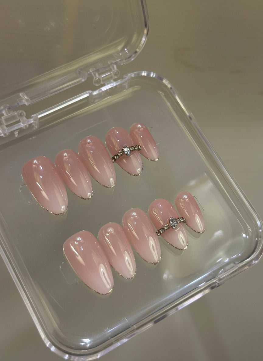 N70 Ombre Zircon Nails Set
