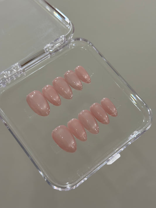 N292 Pink Cateye Nails