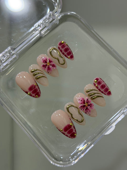 N308 Dark Pink Floral Set