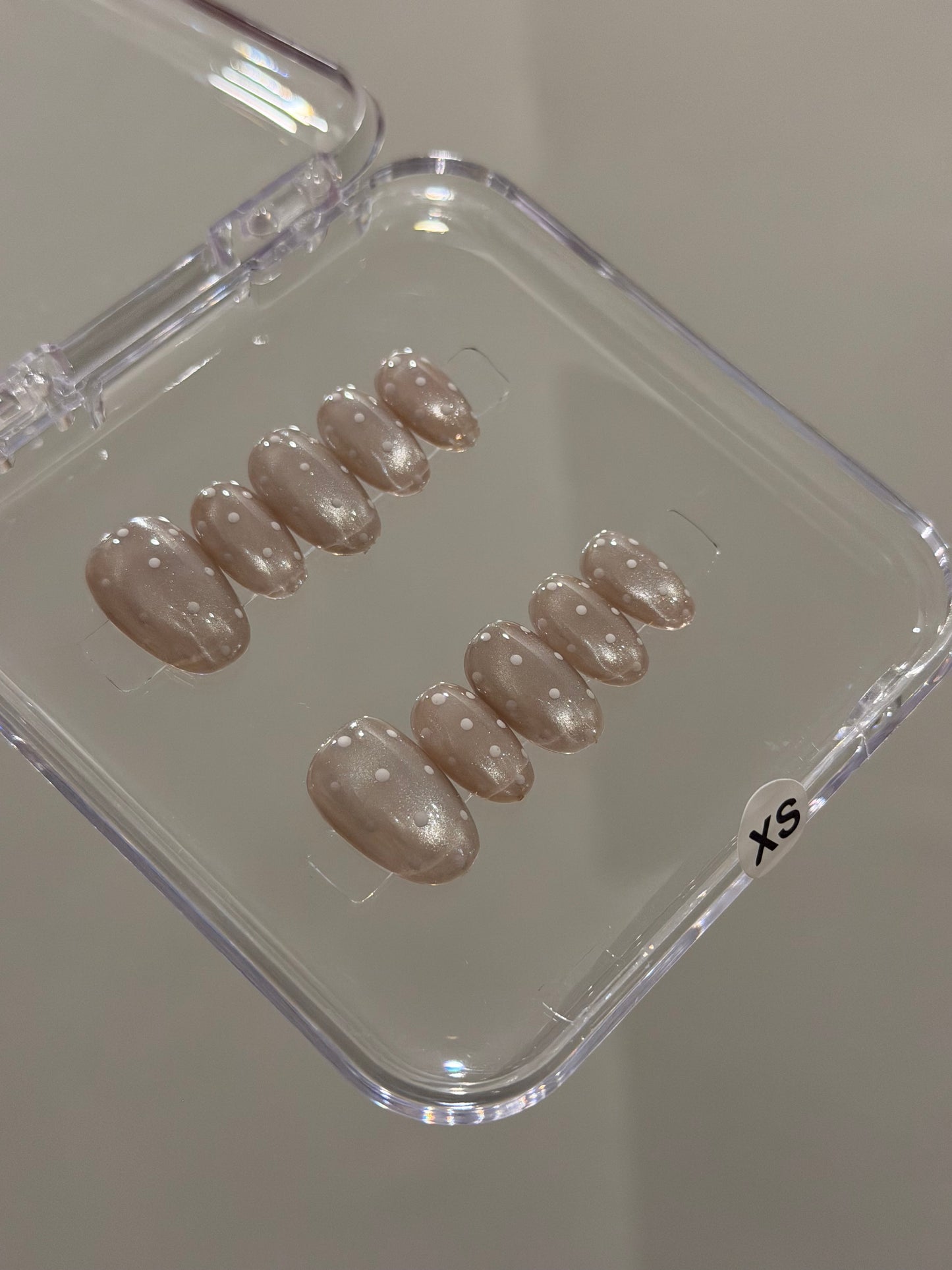 N416 Nude Polka Nails
