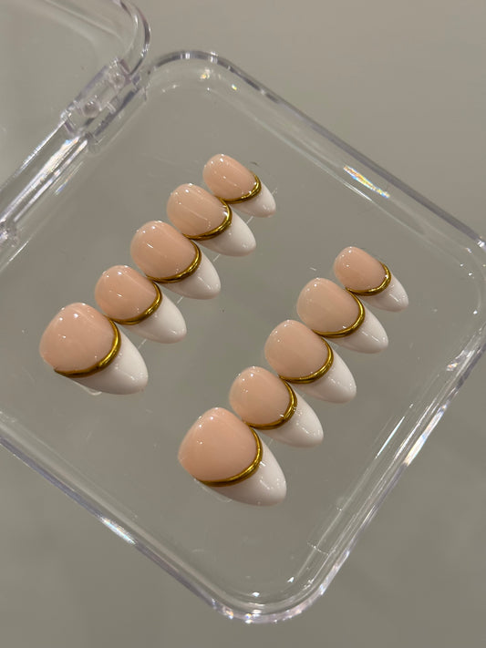 N240 Gilded French Nails
