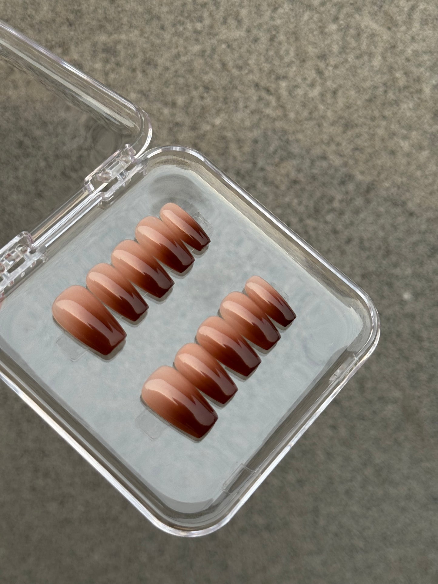 N117 Square Dark Ombre Nails Set