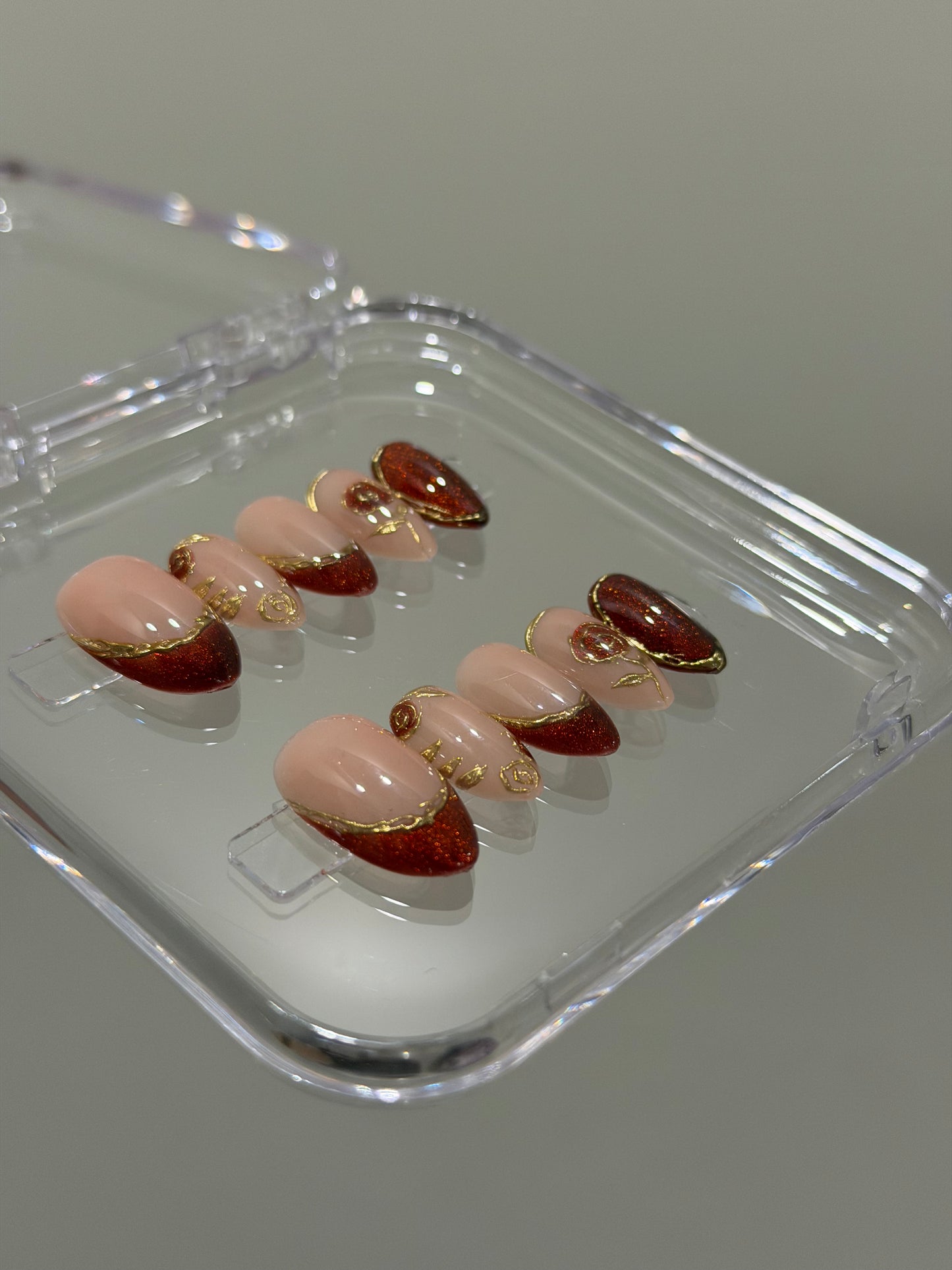 N391 Maroon Rosalie Nails