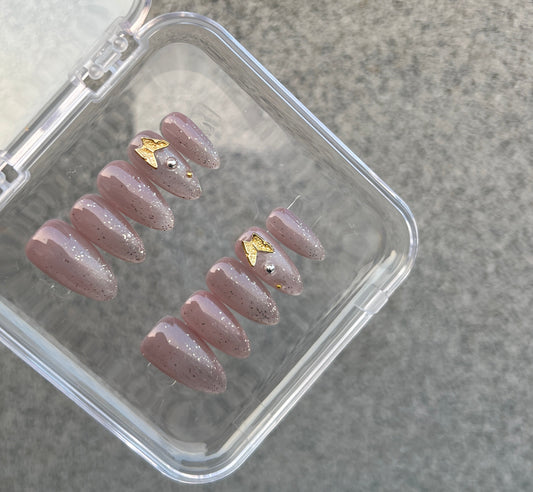 N94 Butterfly Charm Nails Set