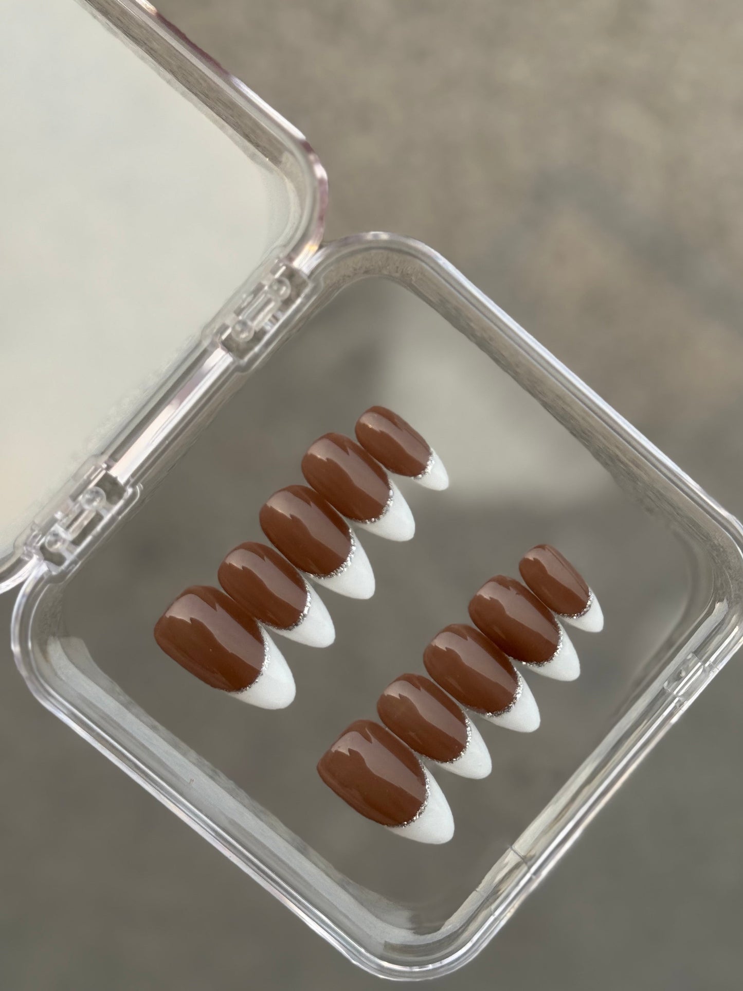 N120 Darkest French Nails Set