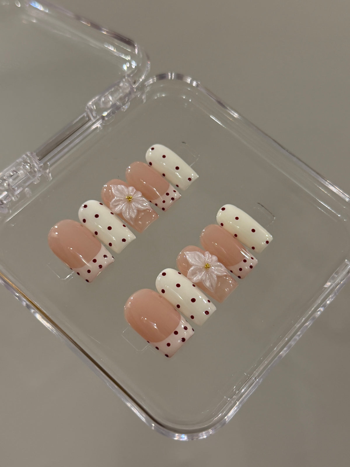 N380 Polka Coffin Nails