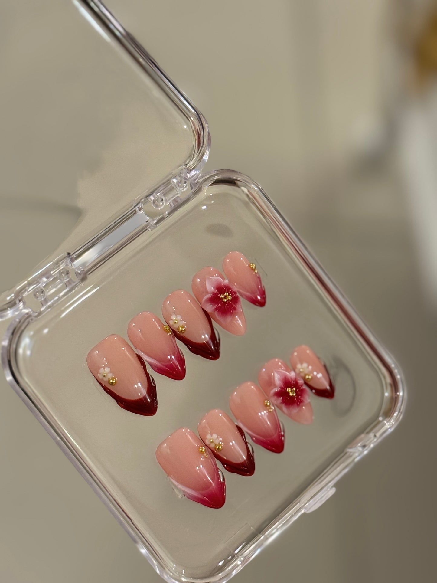 N122 Shocking Pink Nails Set