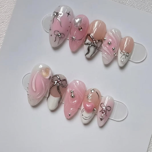 N113 Bow Y2K Nails Set
